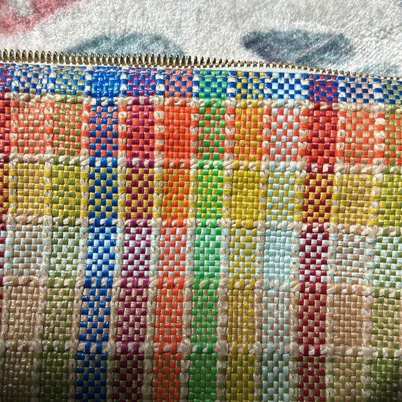 RARE Clare V flat clutch woven gingham leather checkered - Picture 4 of 5